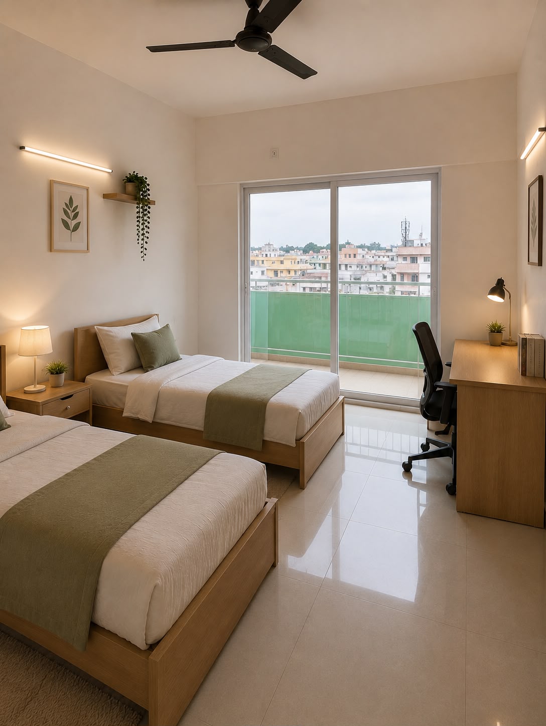 Bedroom with balcony at The Empyrean